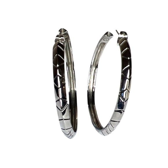 Y2K House Of Harlow By Nicole Ritchie Silver Aztec Tribal Boho Big Hoop Earrings - Picture 1 of 5